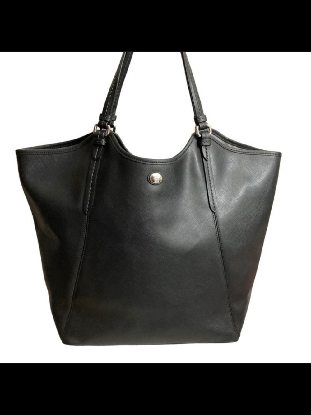 🖤 Coach Peyton Saffiano Leather Tote – Black | Structured Classic